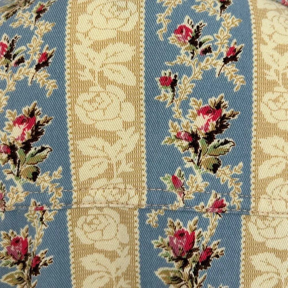 Denim & Co Vintage Striped Floral Denim Jean Jacket (M)